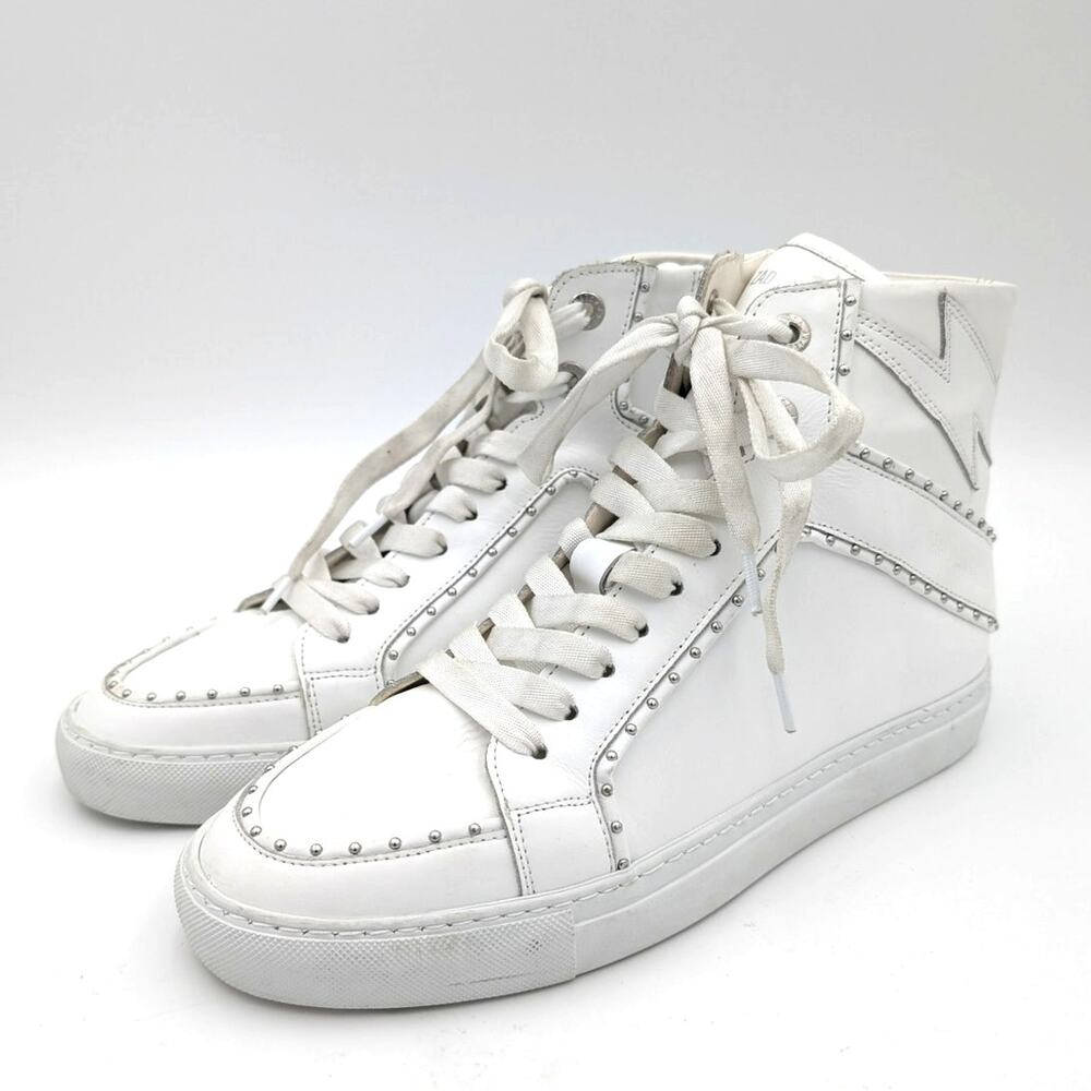 Zadig & Voltaire High Flash Stud Trim High Top Sneakers Women's Size US10 EU41